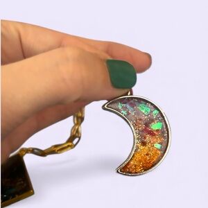 Crescent Moon Silver-toned Pendant